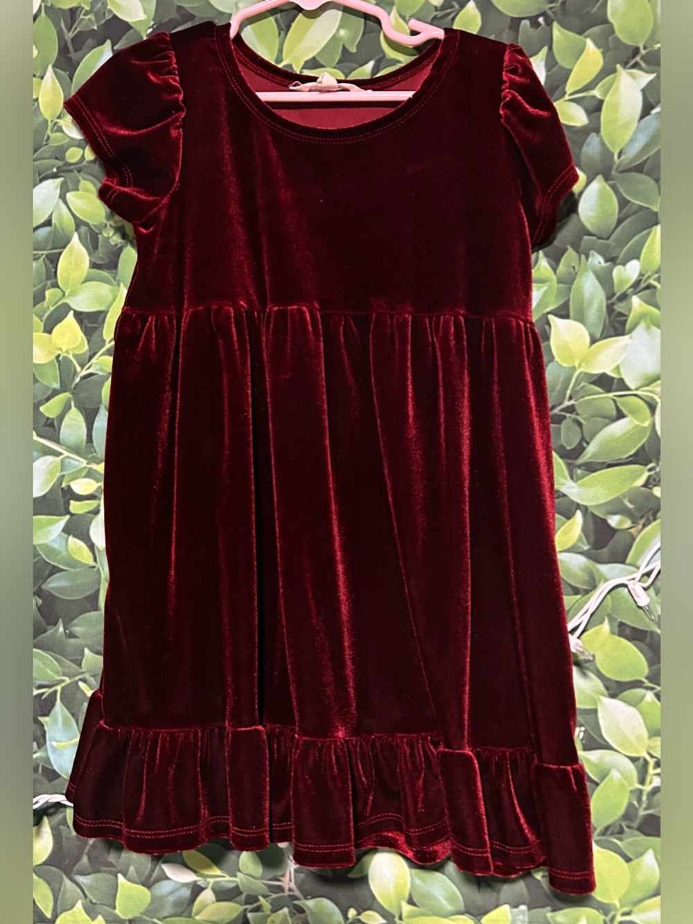 Girls Velvet Empire Waist Dress 6T 52Seven Brand  - Wine Red